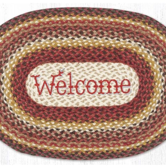 Farmhouse Autumn Welcome Mat New Jute Braided Throw Rug Holiday 20x30 inch - Picture 1 of 1